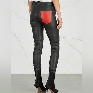 Current/Elliott The Stiletto Black Leather Skinny Pants